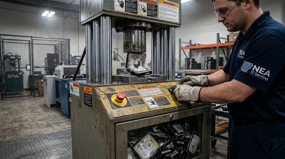 Hydraulic punch press with destroyed drives